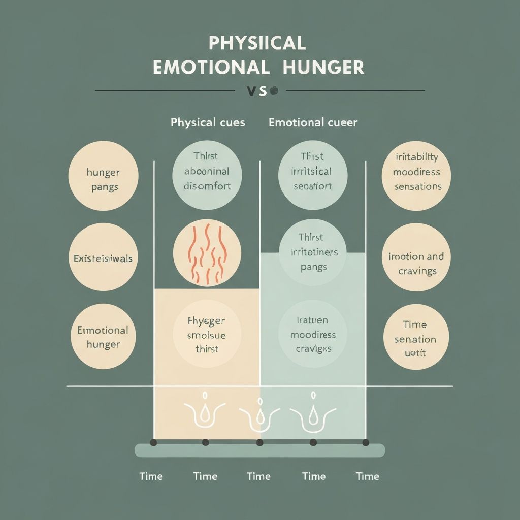 Comparative study visualization showing hunger types and research data